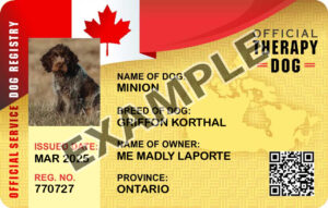 Canada Therapy Dog Card